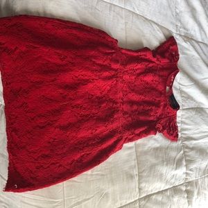 Red lace akira dress with open back